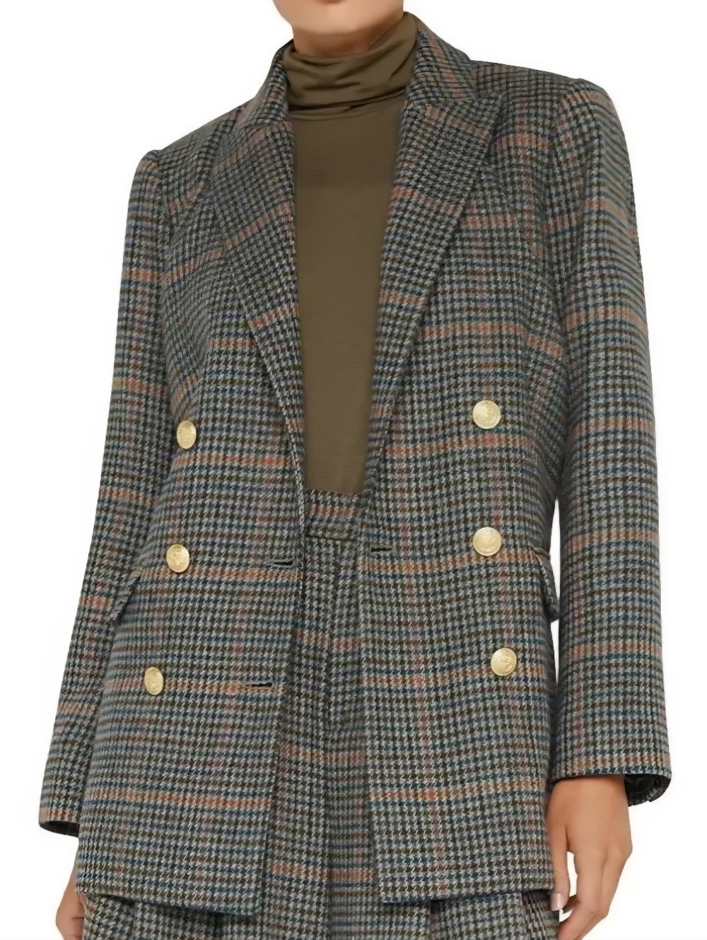 Women's L'Agence Aimee NWT Women's Size‎ 14 Plaid Double Breast Blazer Old Money